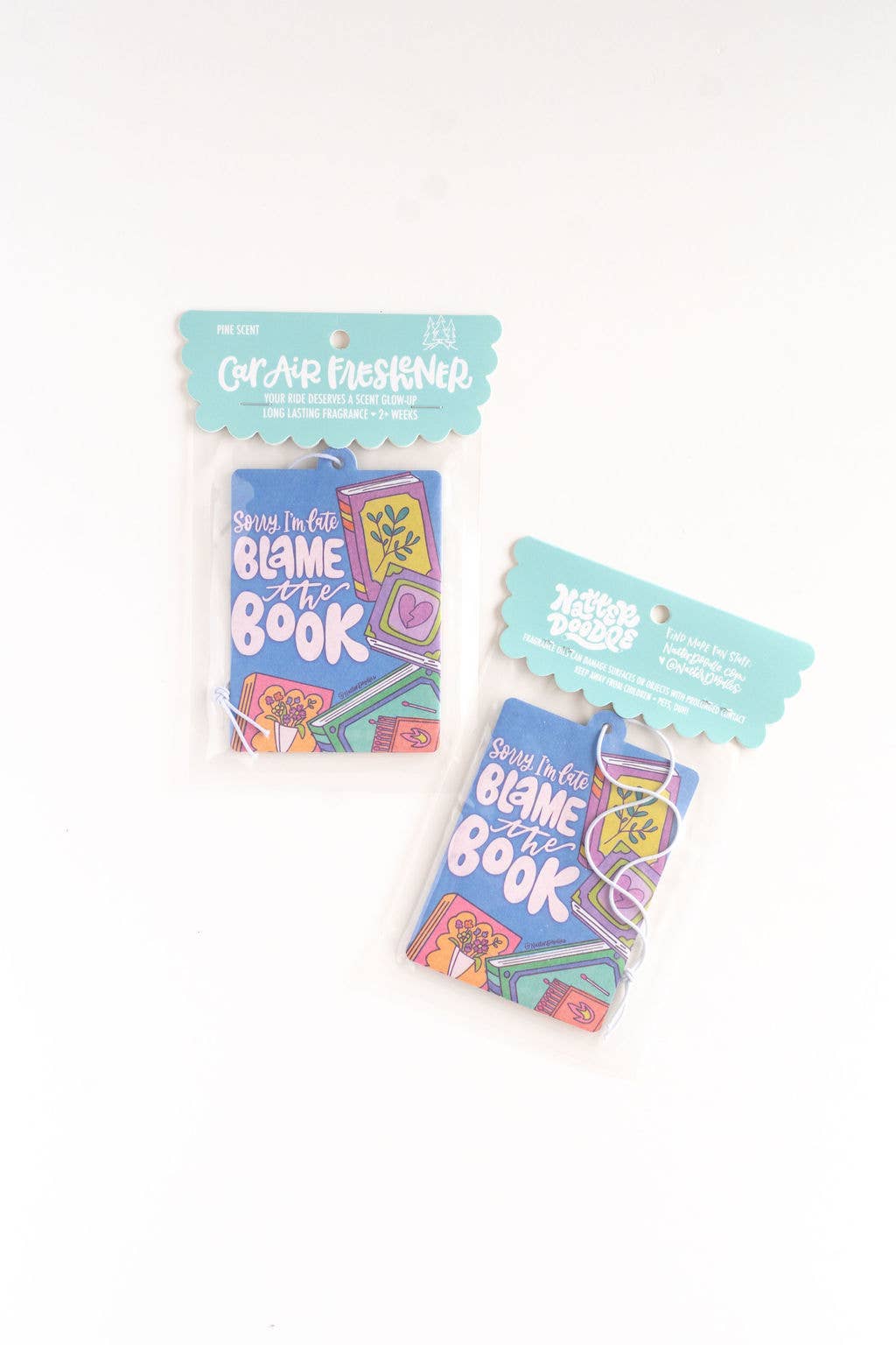 Sorry I'm Late Blame the Book Reading Car Air Freshener