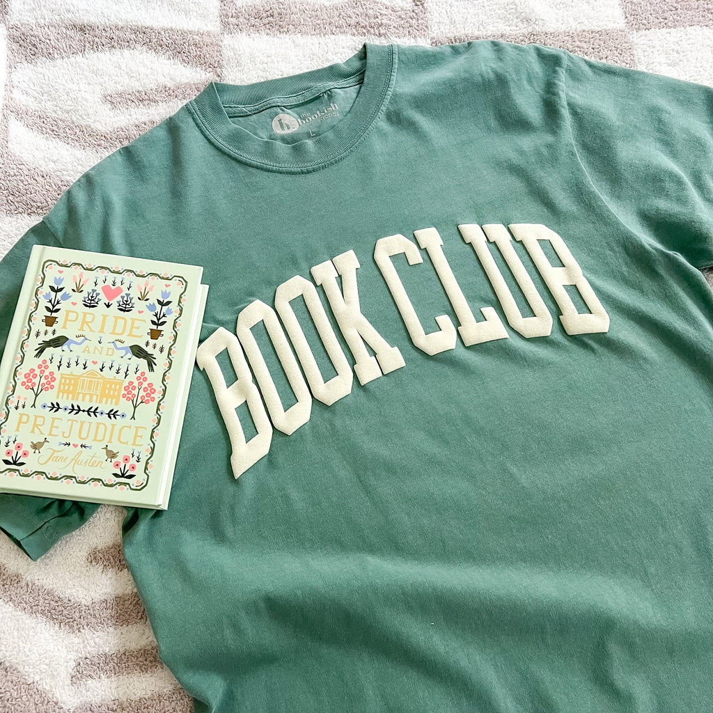Book Club Tee: Ivory/Blue / XL