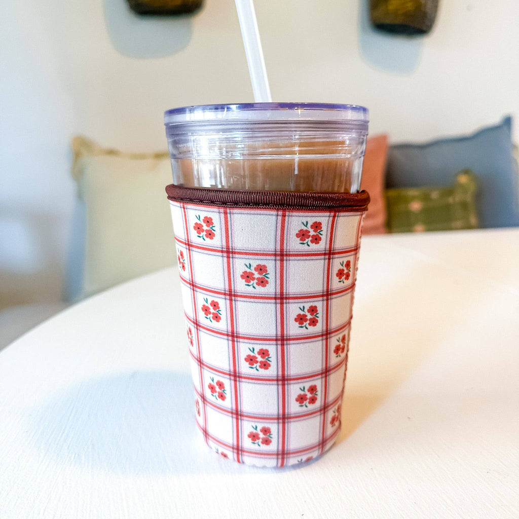 Marigold Plaid | Reusable Coffee Sleeve: Small (16-20oz)