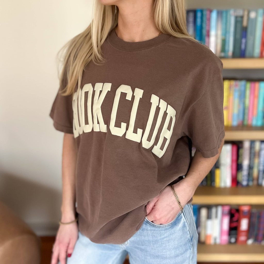 Book Club Tee: Ivory/Blue / XL