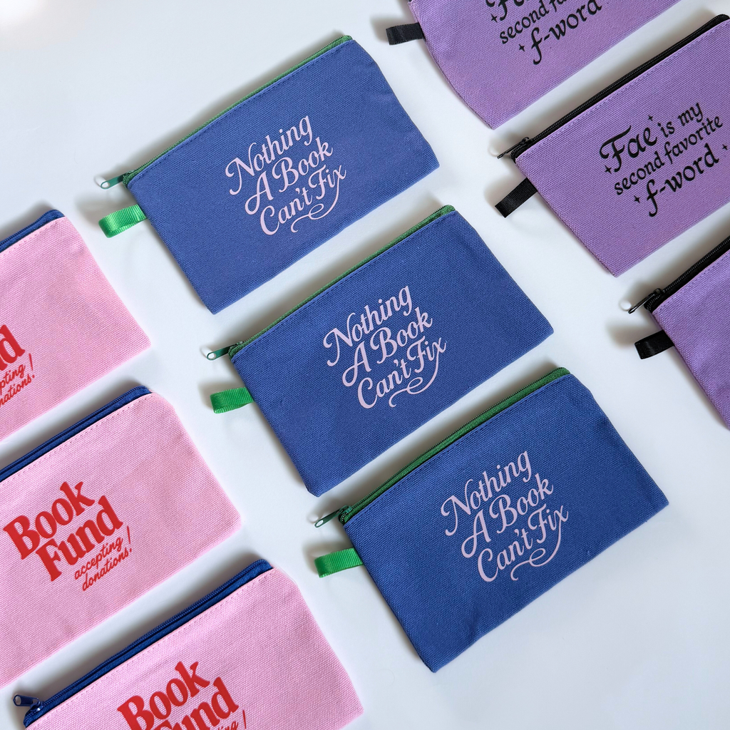 Nothing a Book Can't Fix - Mini Bookish Zipper Pouch