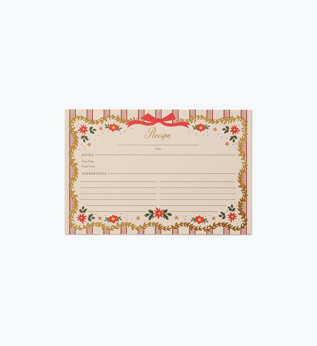 Pack of 12 Holly Jolly Recipe Cards