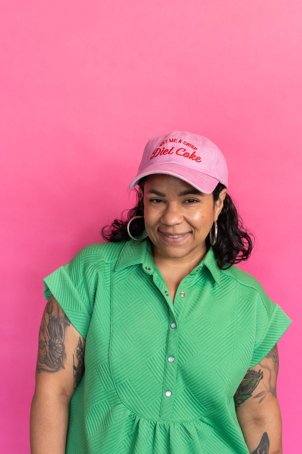 Get Me A Crisp Diet Coke Pink Dad Cap Quirky Baseball Hat