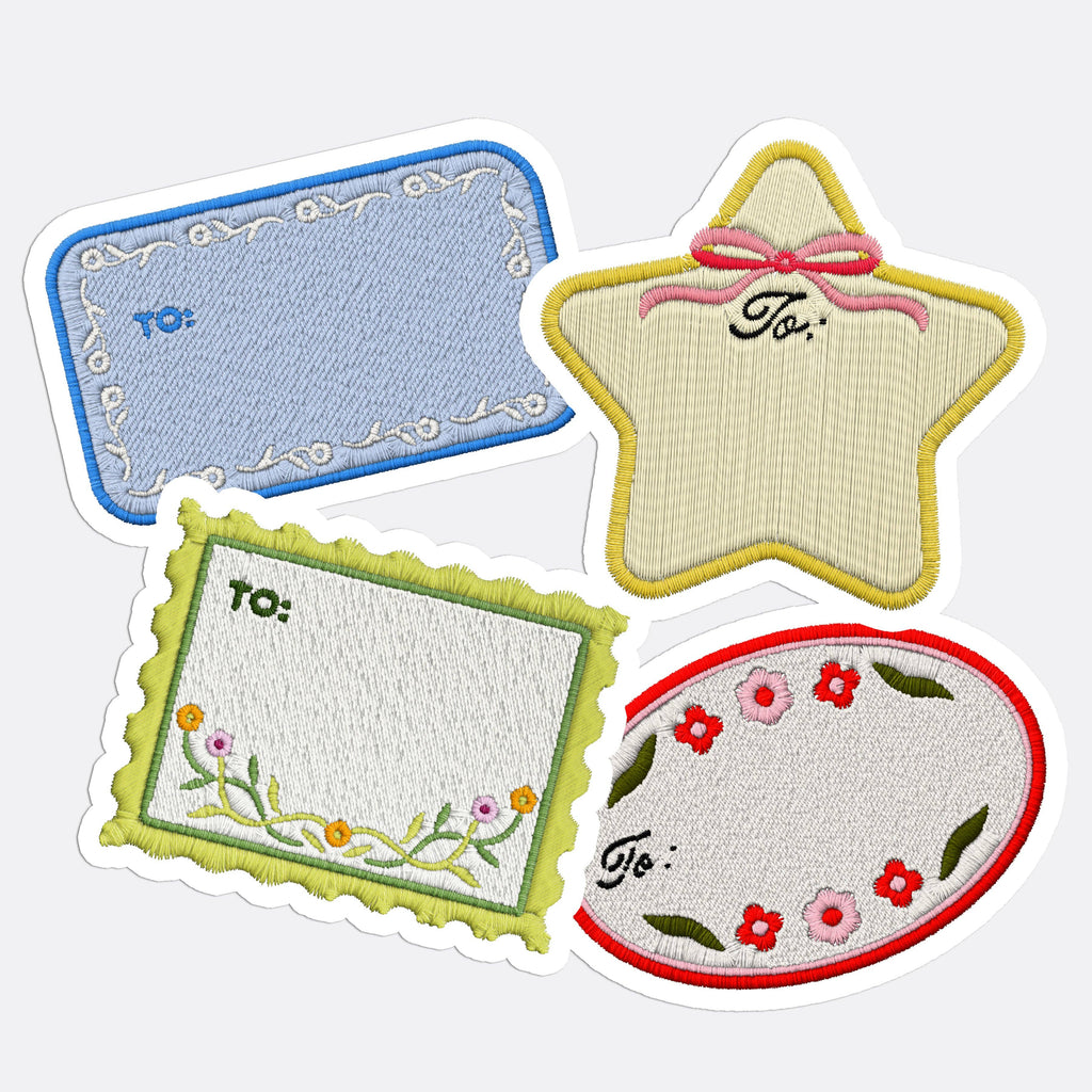 Embroidered Patch Gift Tag Stickers