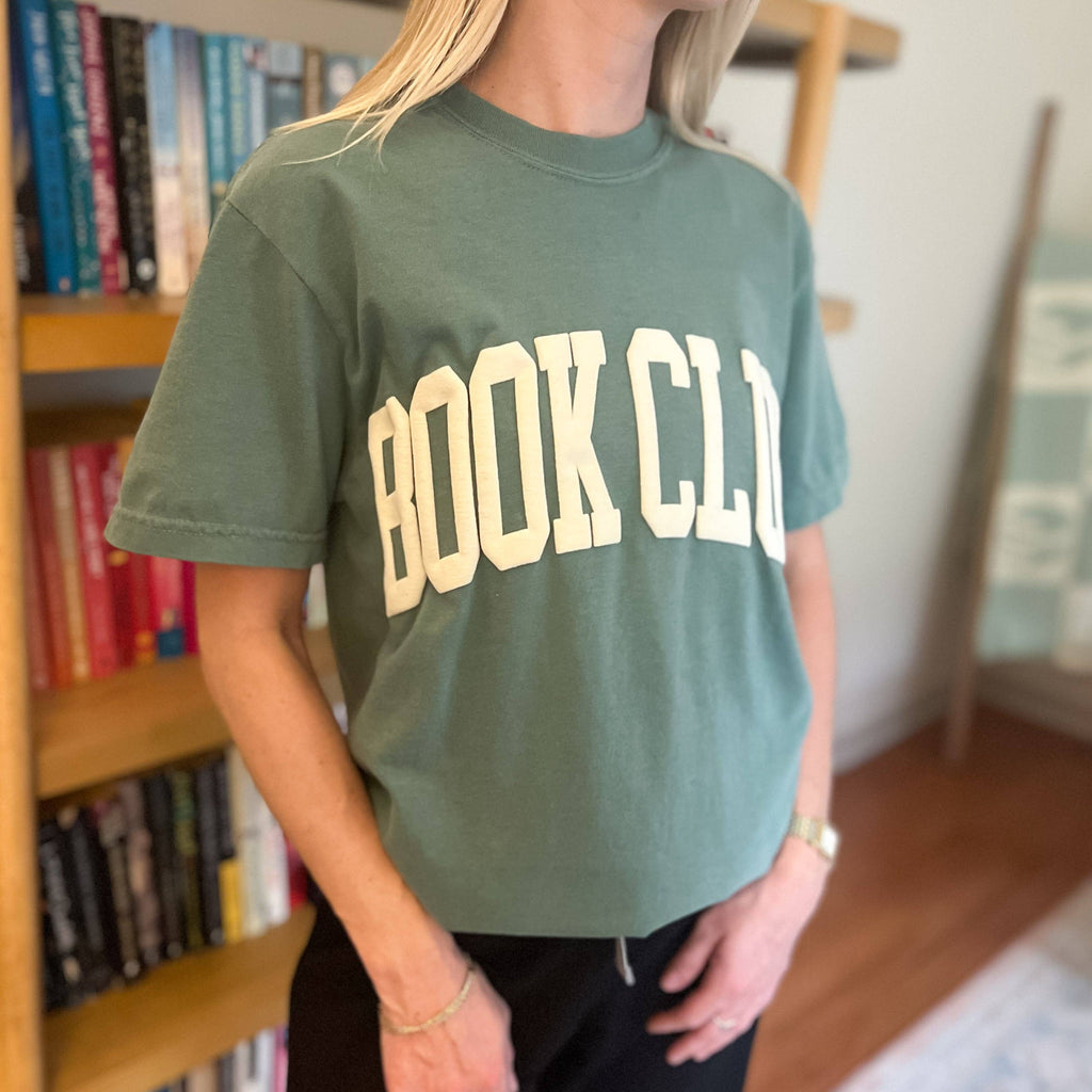 Book Club Tee: Ivory/Blue / XL