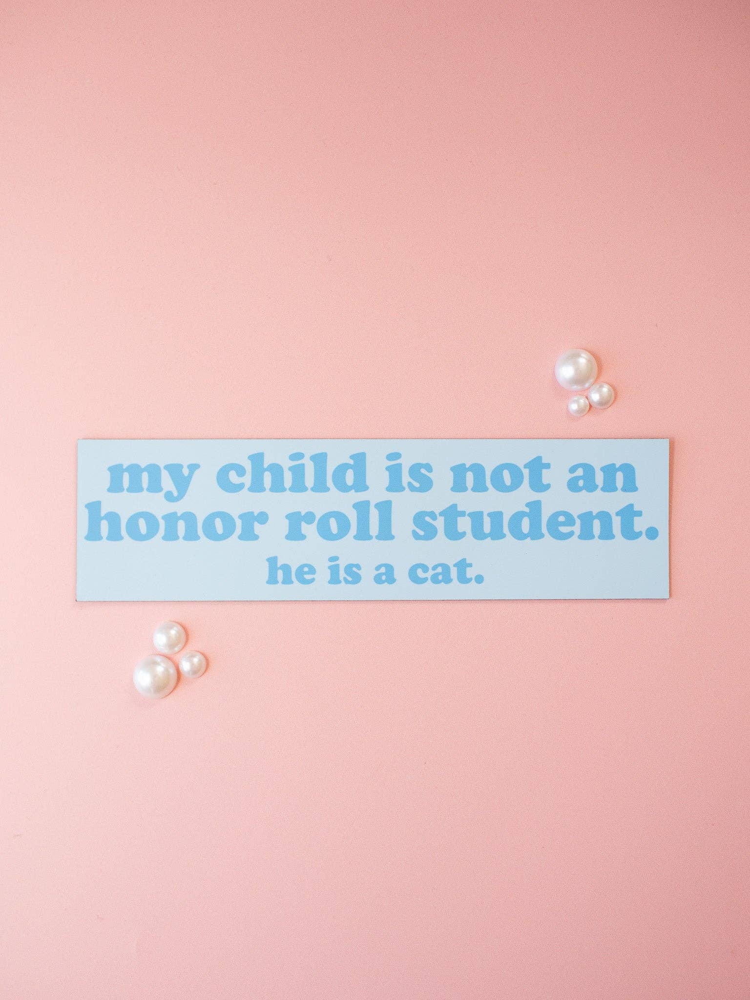 Honor Roll Cat Bumper Magnet- Blue