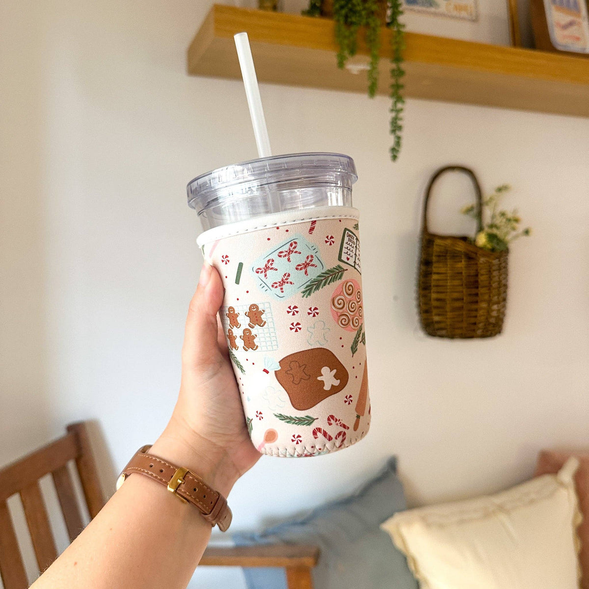 Holiday Baking Reusable Coffee Sleeve: Small (16-20oz)