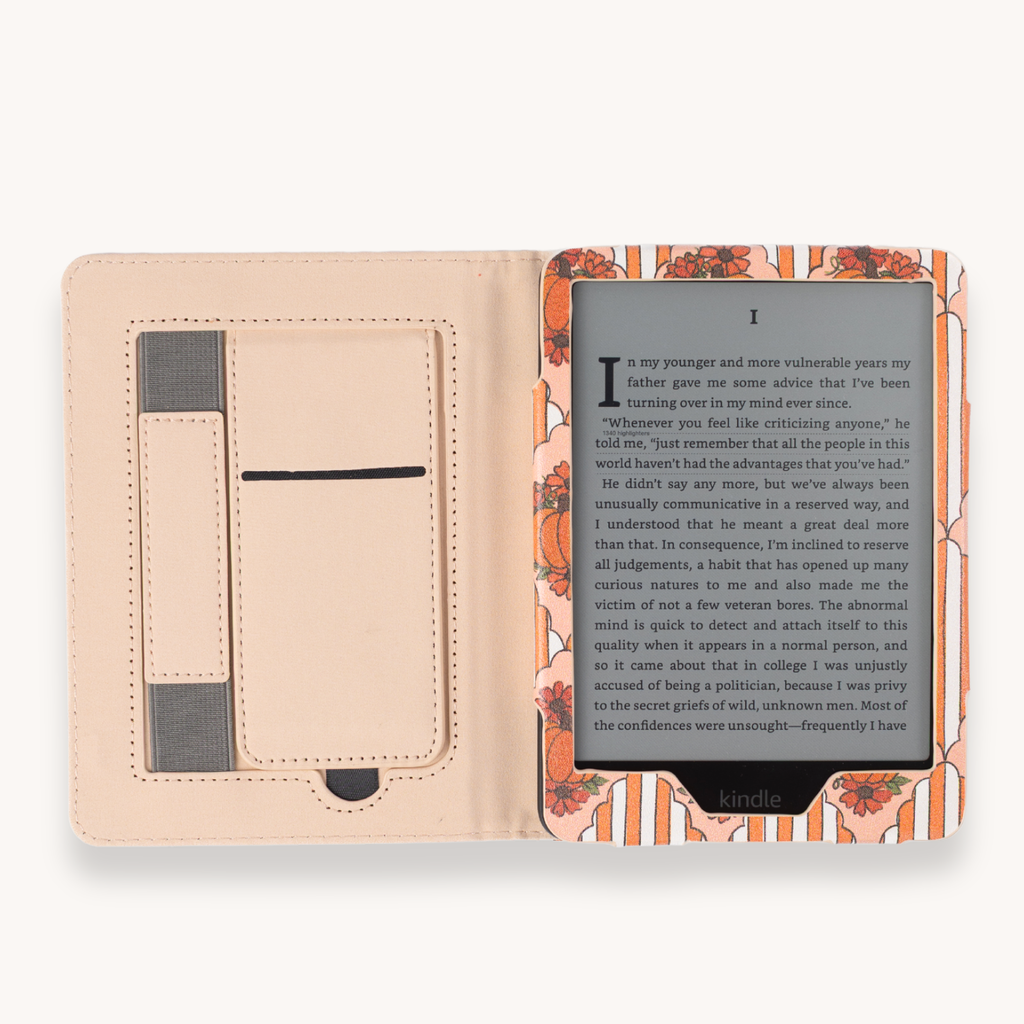 Pumpkin Stripes Kindle Case | Reading Fall & Halloween: Kindle Paperwhite (12th Generation)