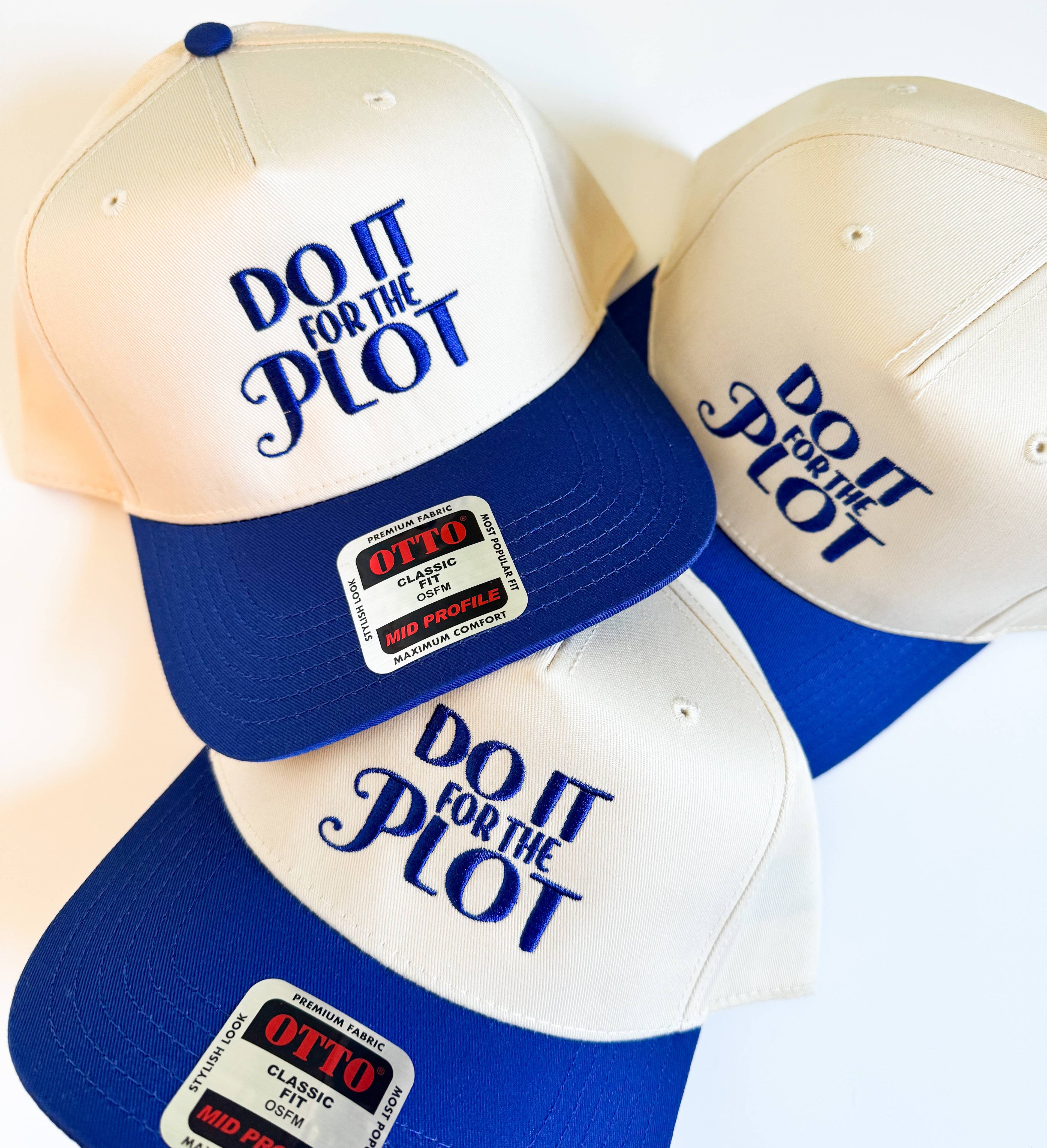 Do It For The Plot Women's Embroidered Vintage Hat