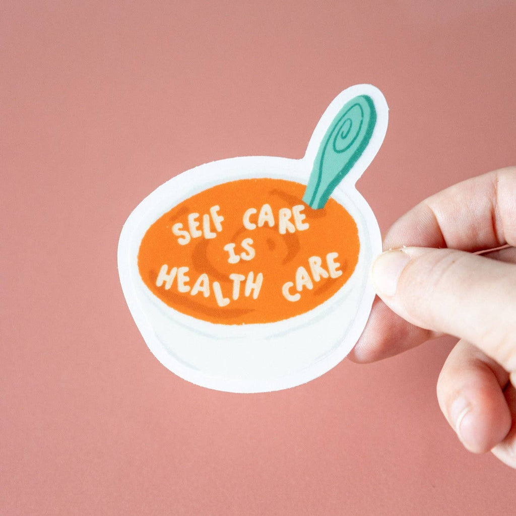 Self Care Soup Clear Sticker