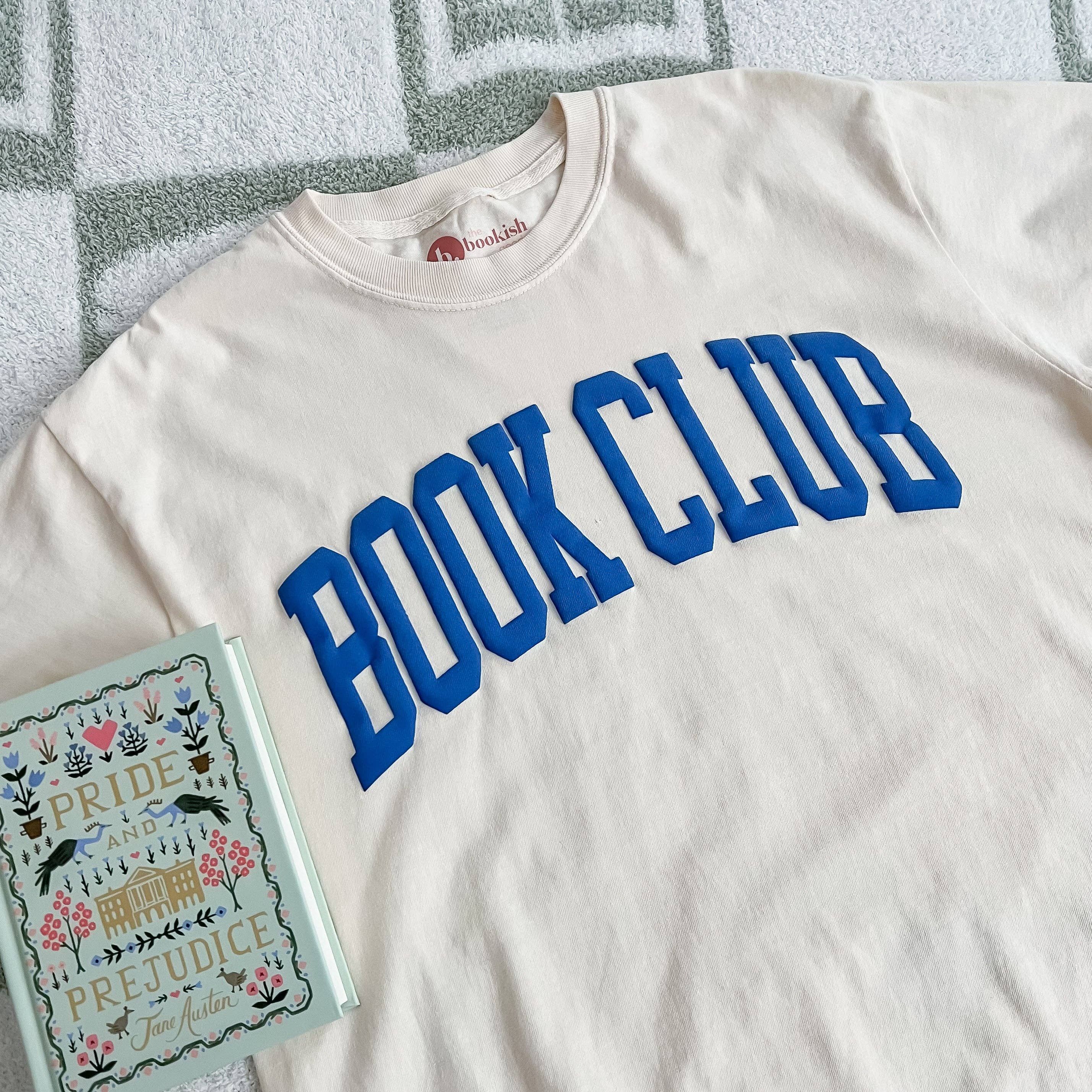 Book Club Tee: Ivory/Blue / Medium