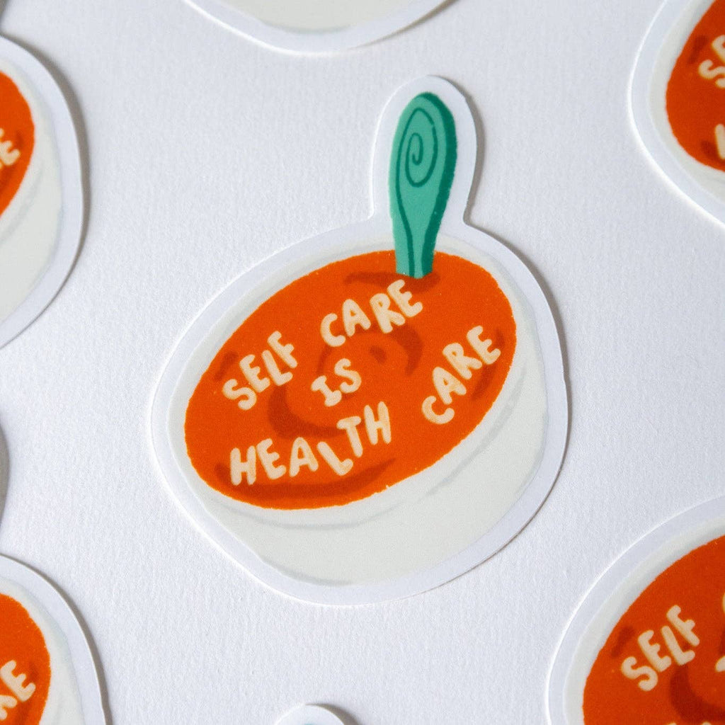 Self Care Soup Clear Sticker