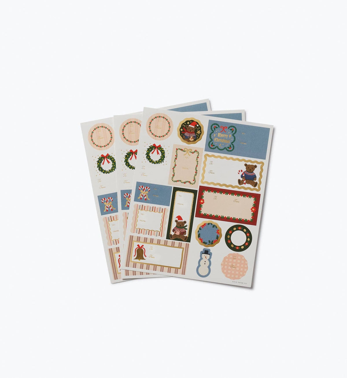 Pack of 3 Beary Christmas Stickers & Labels Set