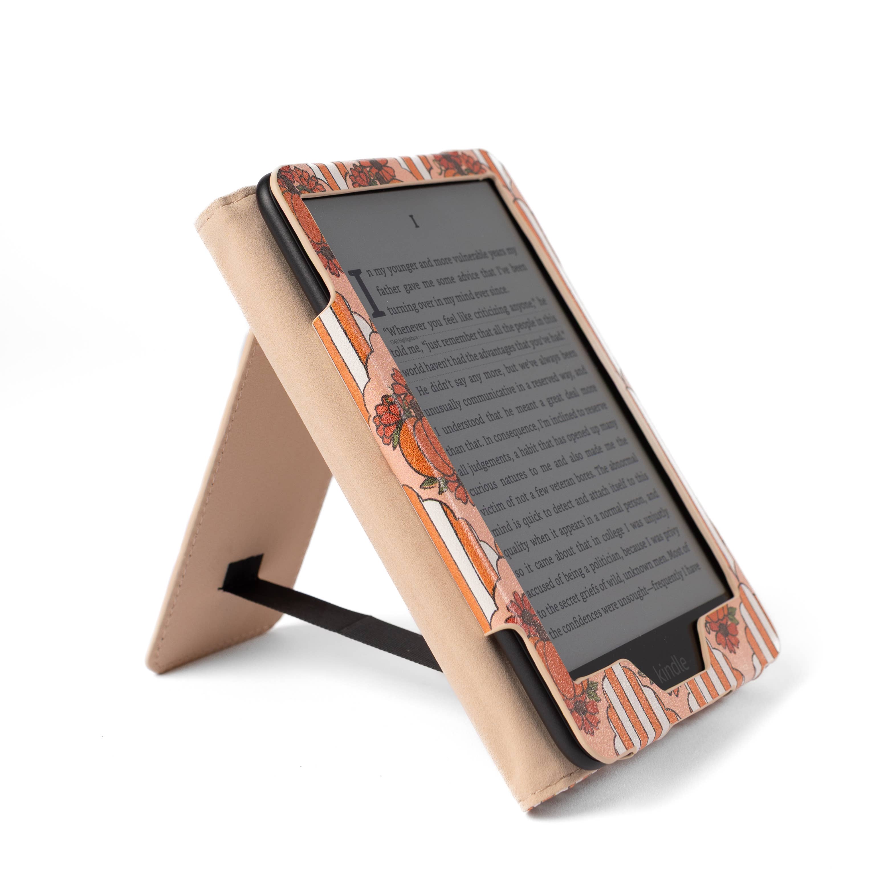 Pumpkin Stripes Kindle Case | Reading Fall & Halloween: Kindle Paperwhite (12th Generation)