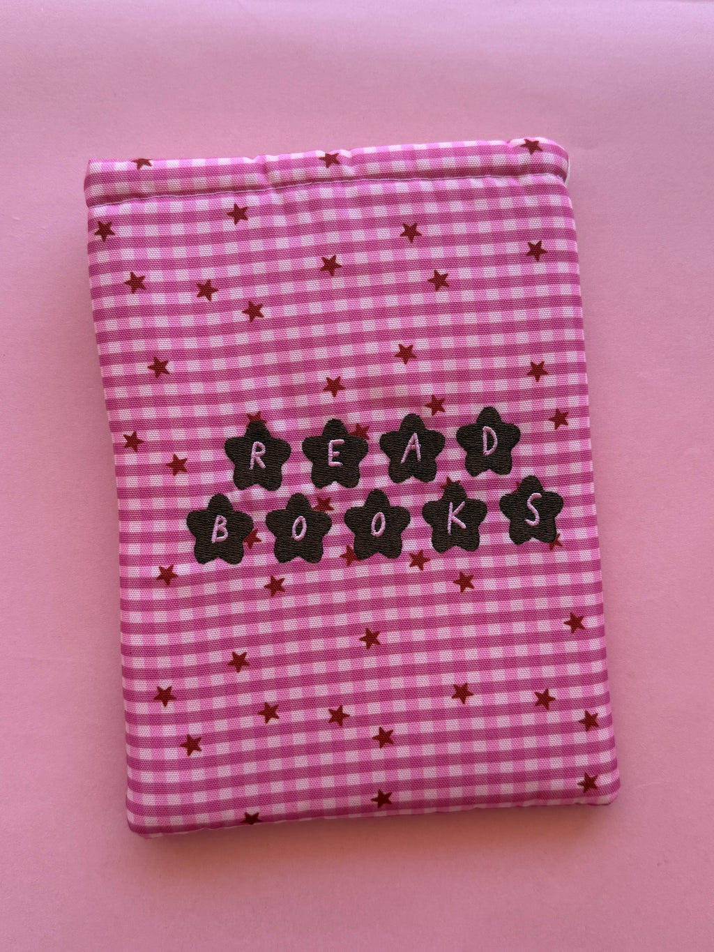 Gingham Embroidered Book & Kindle/E-Reader Sleeve: Kindle Sleeve