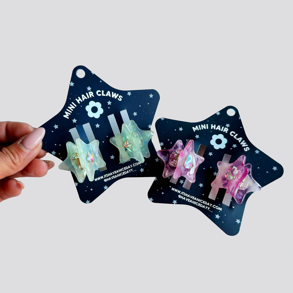 Cosmo Star Mini Hair Claws- Set of 2