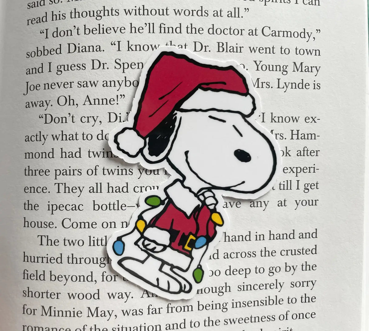 Snoopy Christmas Lights Sticker - Waterproof Vinyl Decal