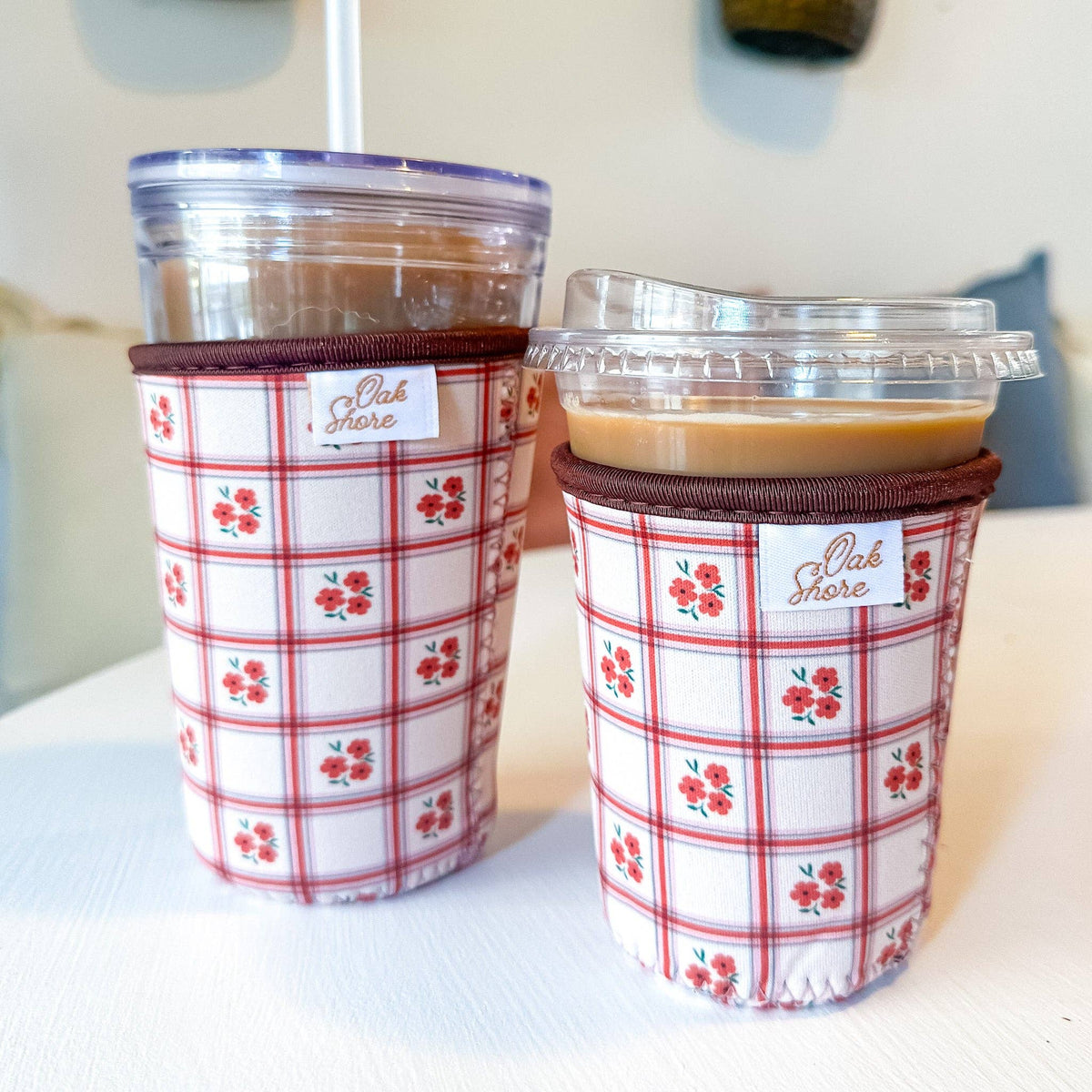 Marigold Plaid | Reusable Coffee Sleeve: Small (16-20oz)