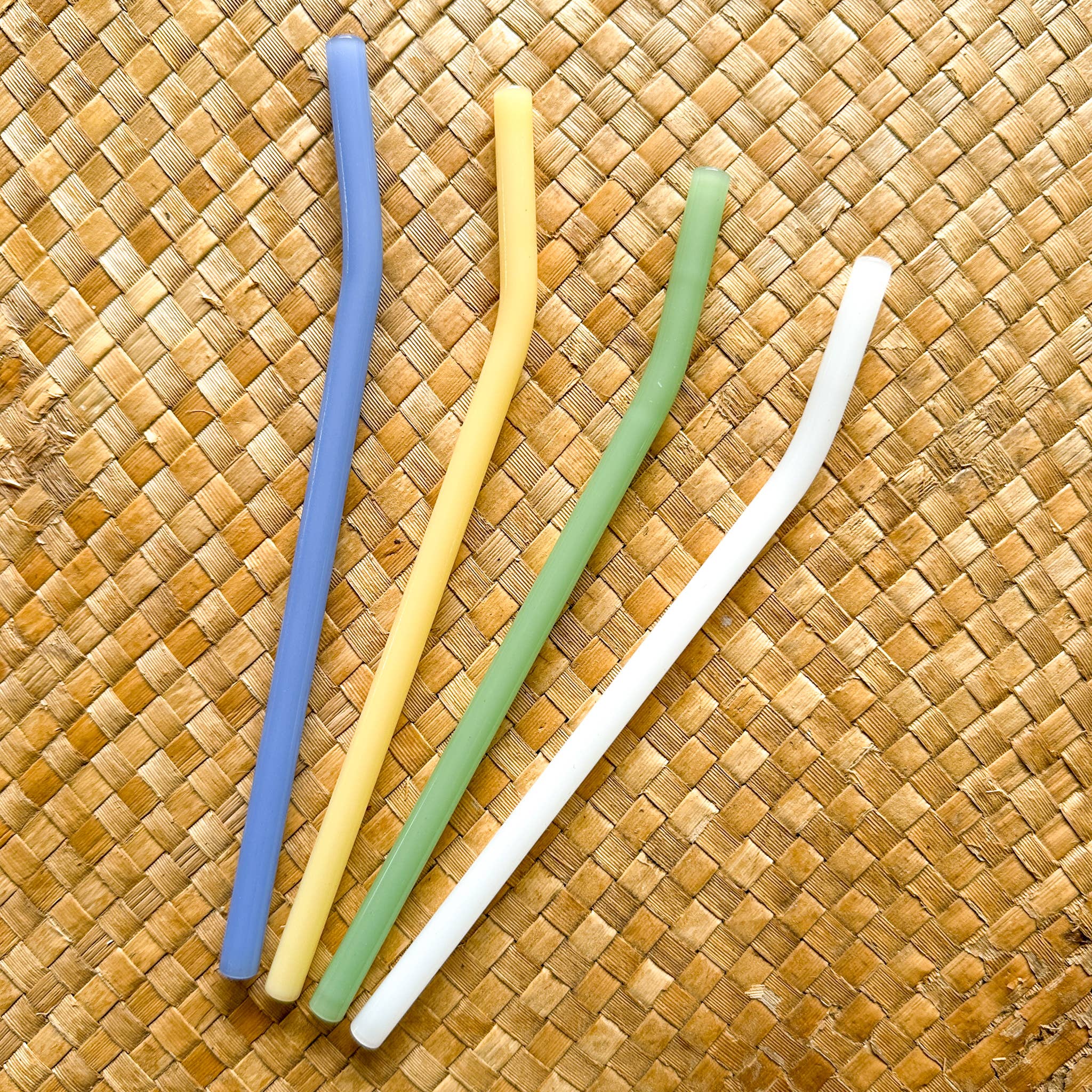 8" Tinted Bent Glass Straw: Pink