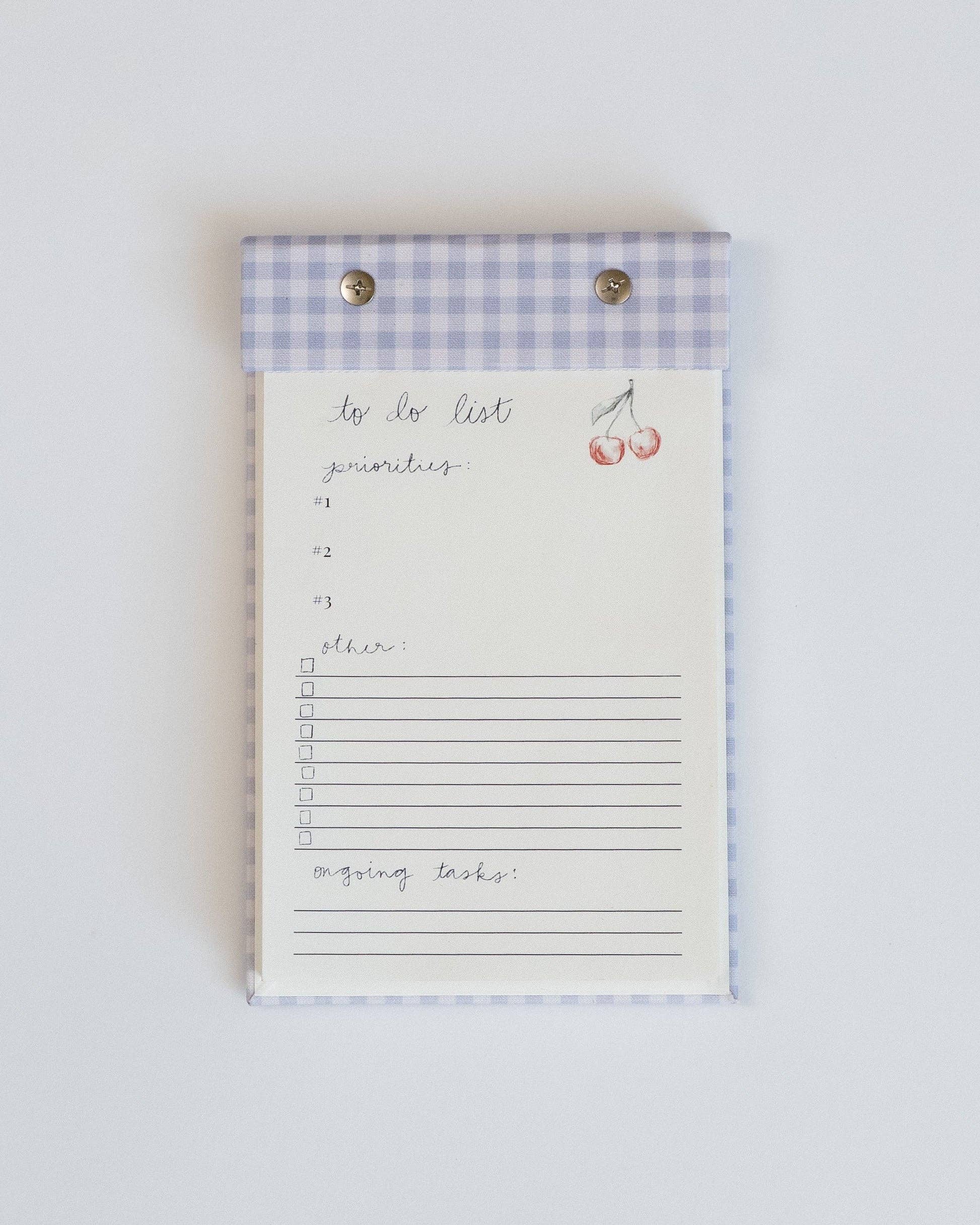To-do List Notepad in French Blue Gingham