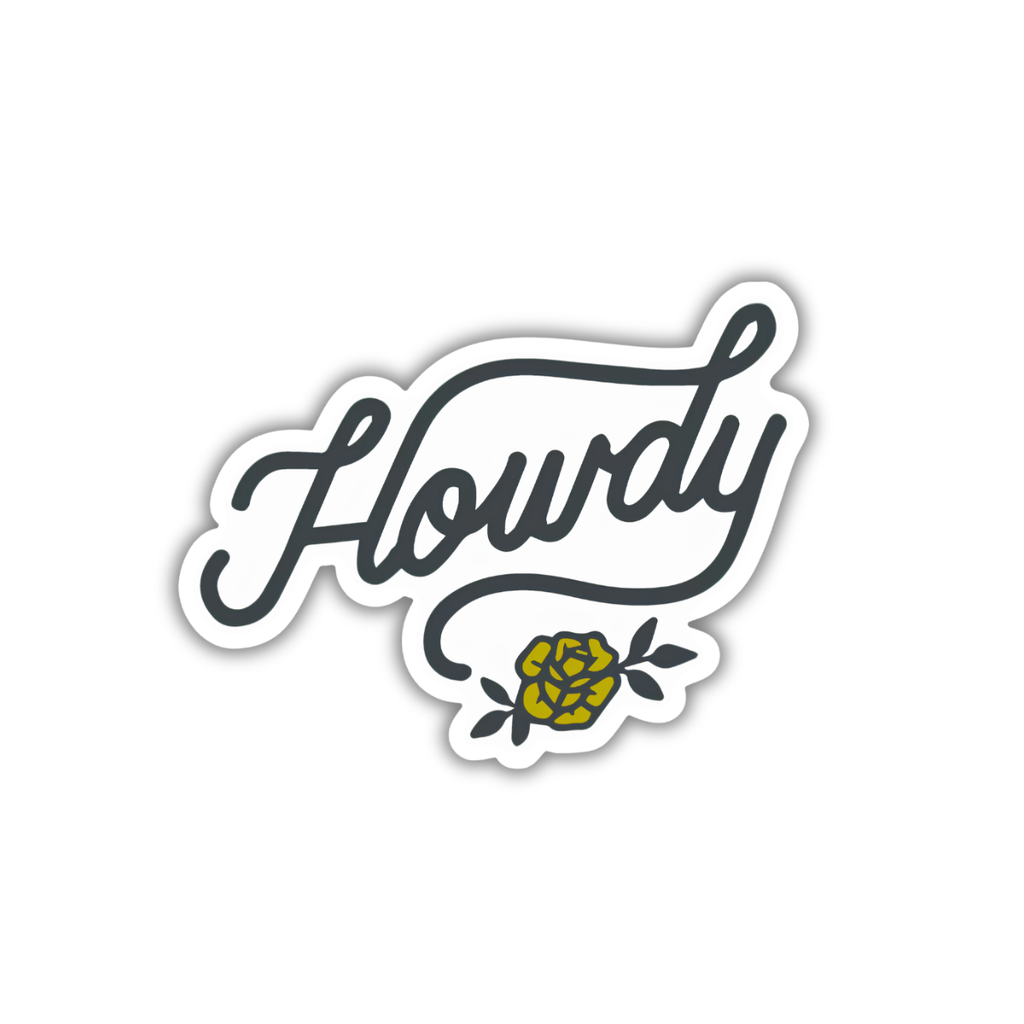 Howdy Yellow Rose Sticker
