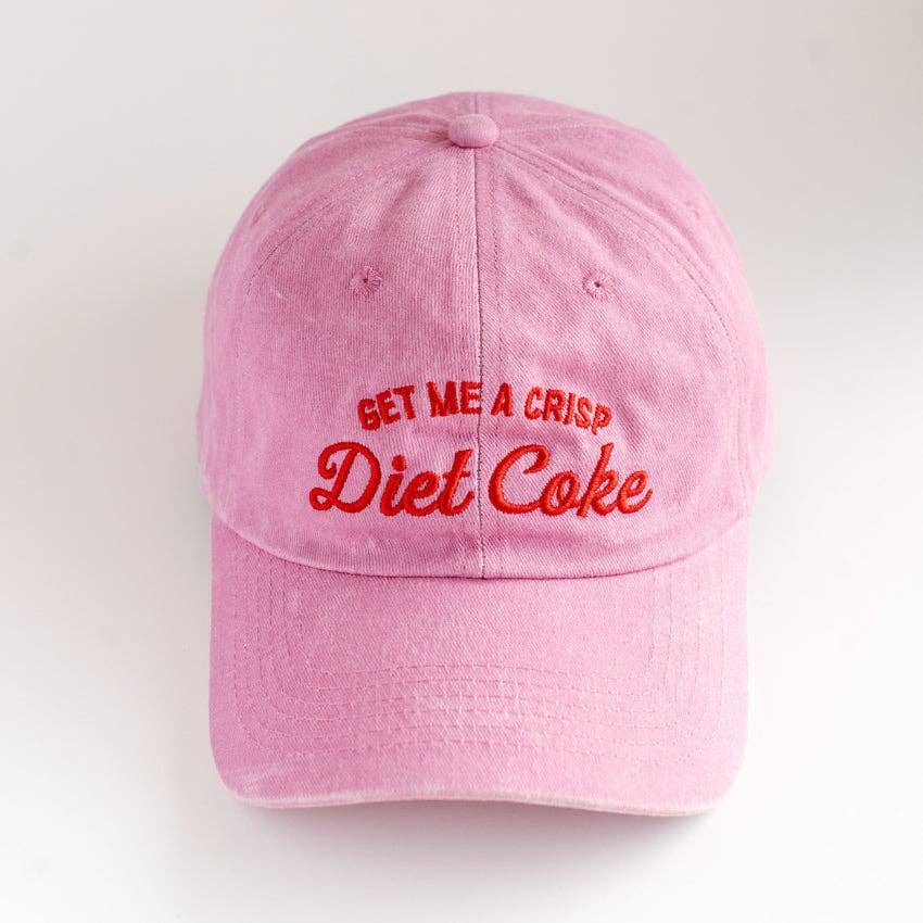Get Me A Crisp Diet Coke Pink Dad Cap Quirky Baseball Hat