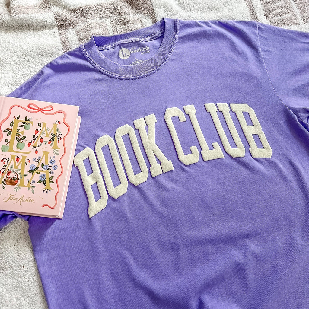Book Club Tee: Ivory/Blue / XL