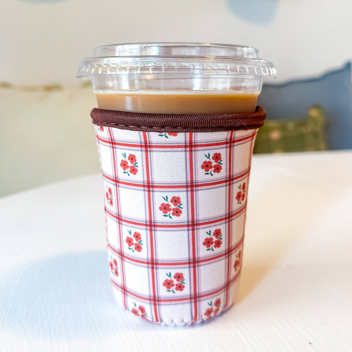 Marigold Plaid | Reusable Coffee Sleeve: Small (16-20oz)