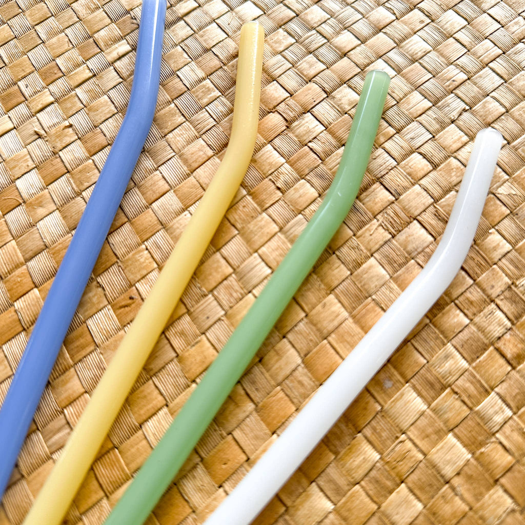 8" Tinted Bent Glass Straw: Pink