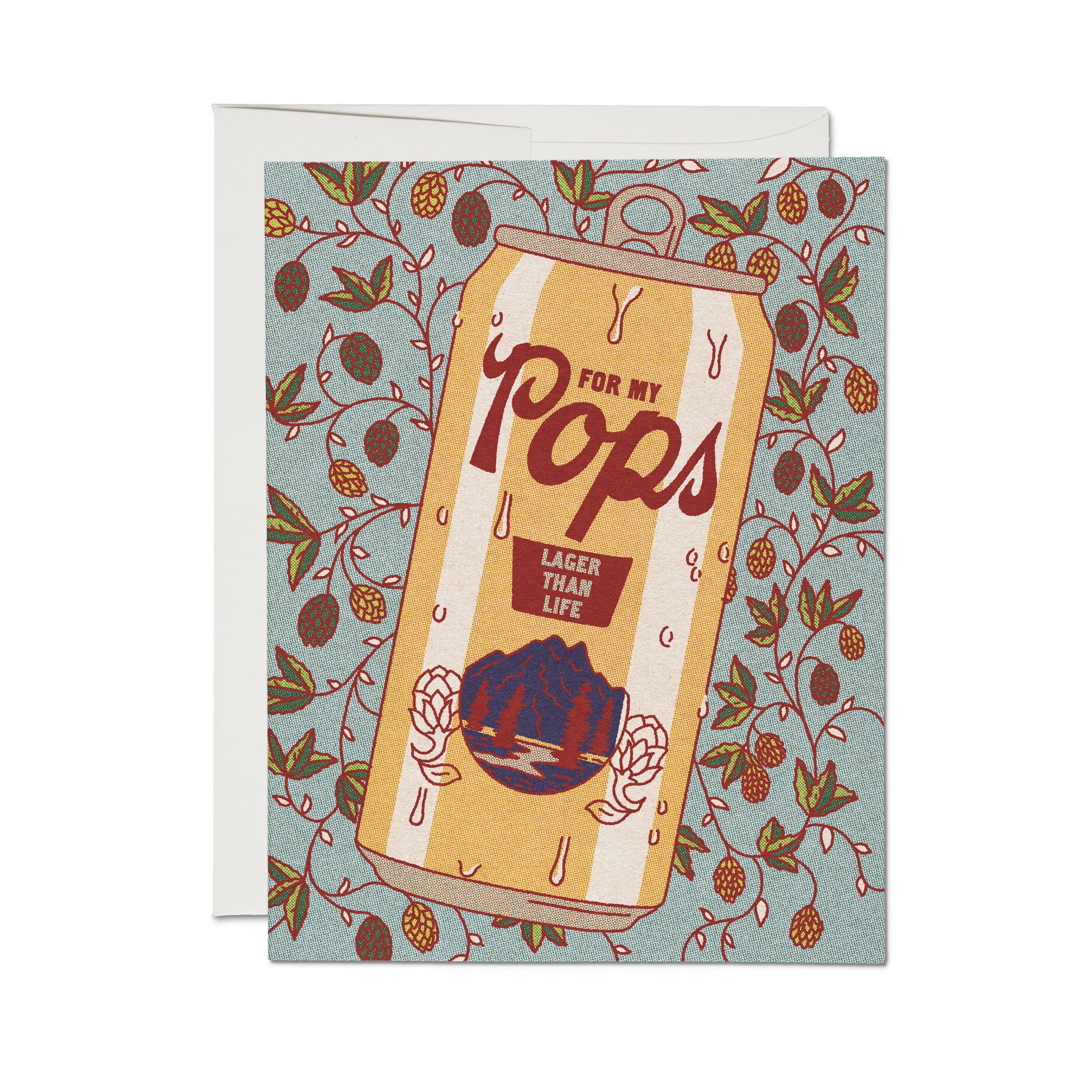 Lager Than Life greeting card: Single