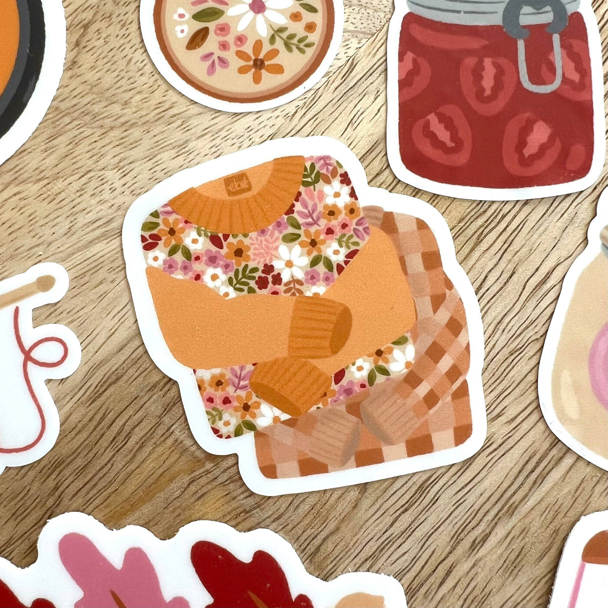 Fall Sweater Stack Sticker, 2.5x2.5 in. | Halloween