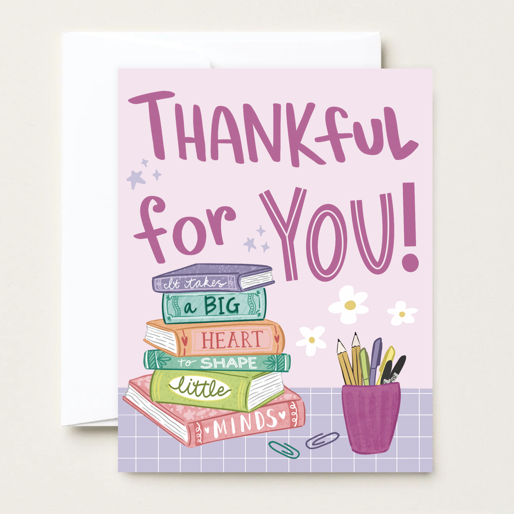 Thankful for You - Book Theme - Teacher Appreciation Card