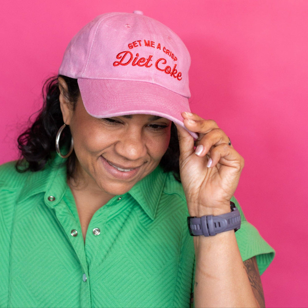 Get Me A Crisp Diet Coke Pink Dad Cap Quirky Baseball Hat