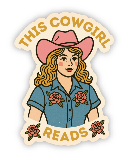 This Cowgirl Reads – Western Book Lover Sticker