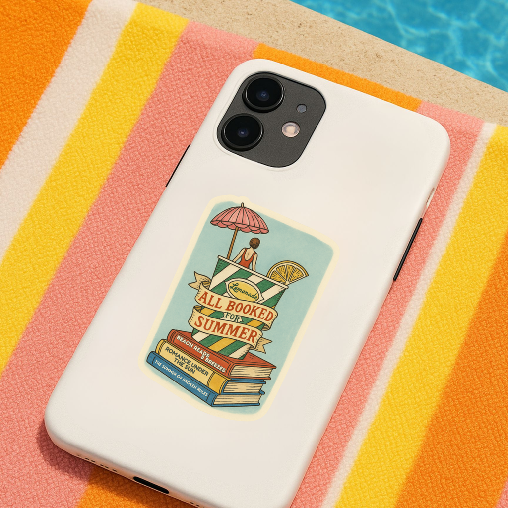 All Booked for Summer Sticker – Book Lover Summer Sticker