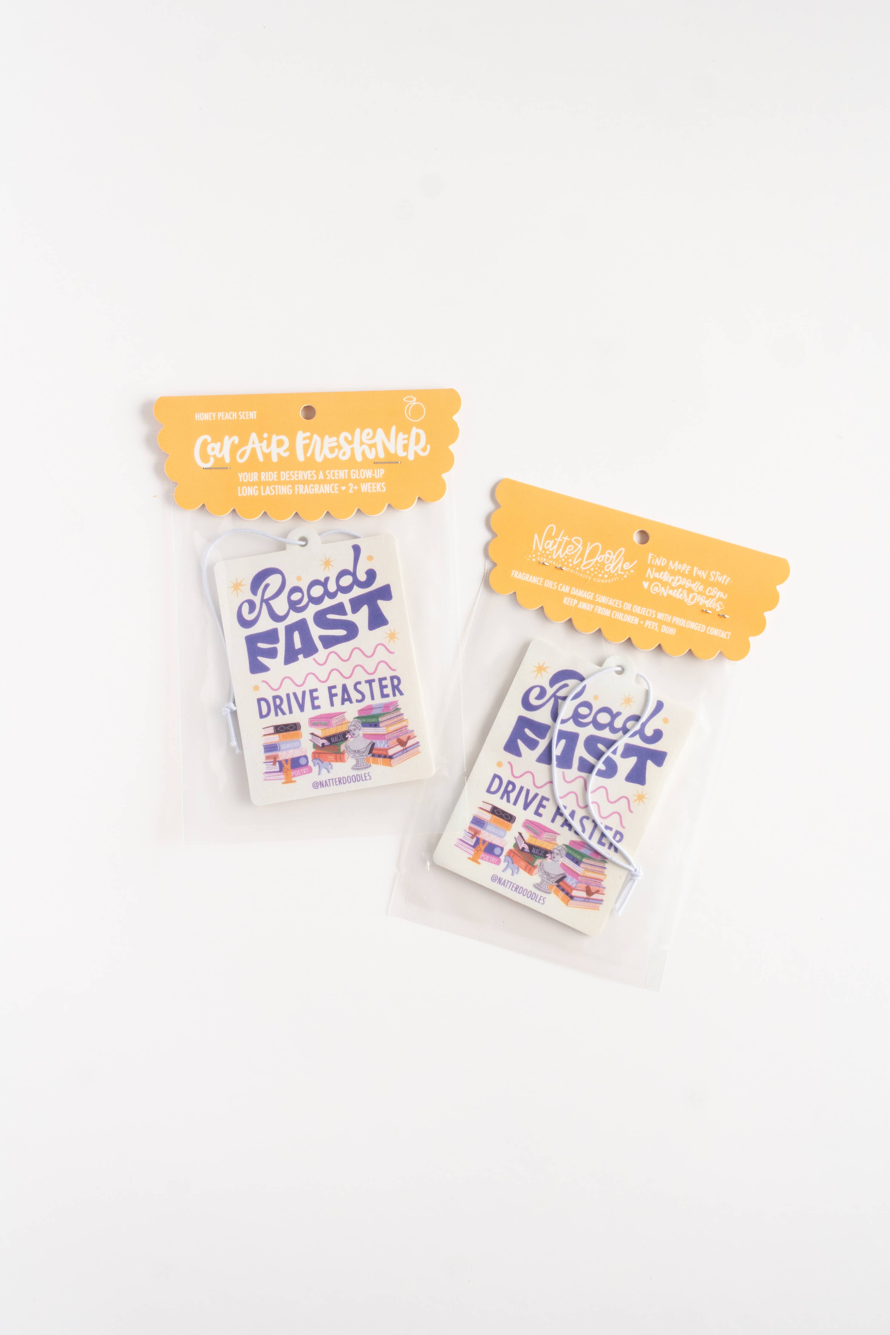 Read Fast Drive Faster – Honey Peach Book Car Air Freshener