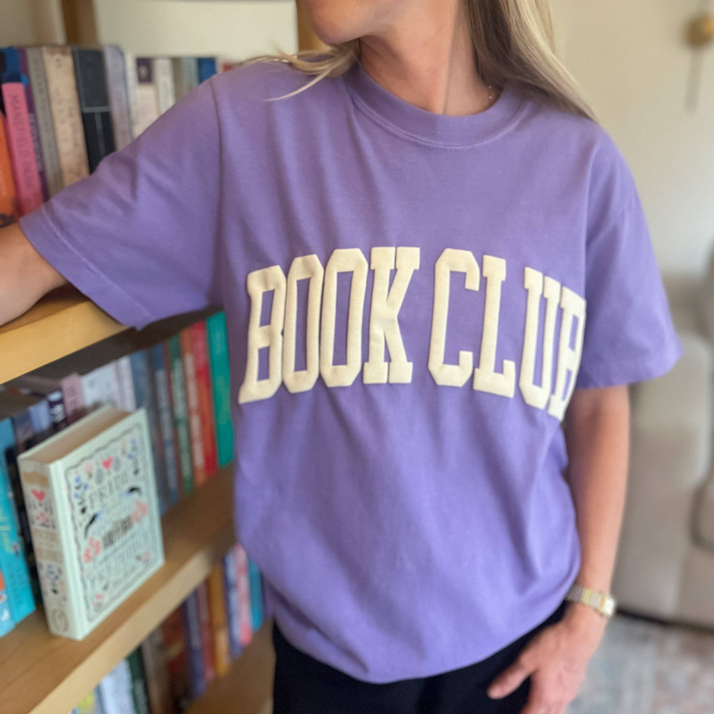 Book Club Tee: Ivory/Blue / XL
