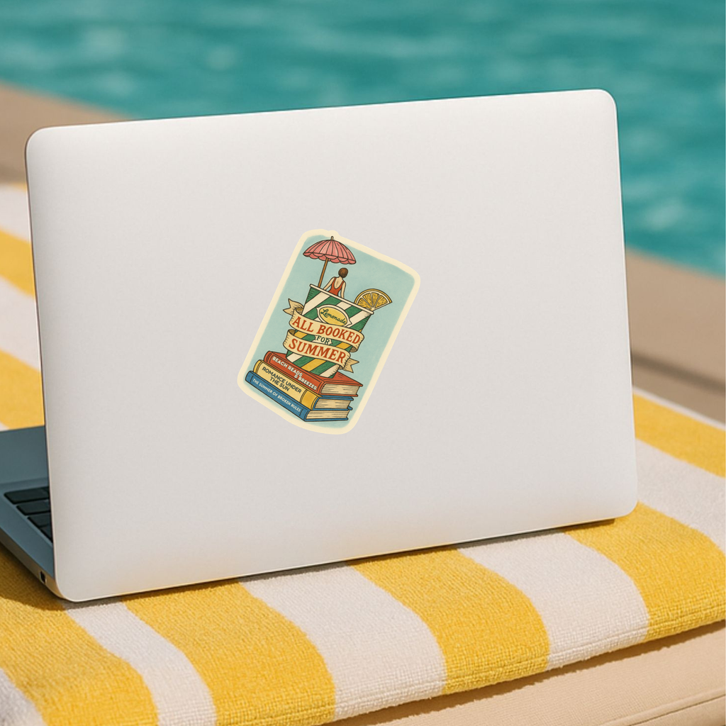 All Booked for Summer Sticker – Book Lover Summer Sticker