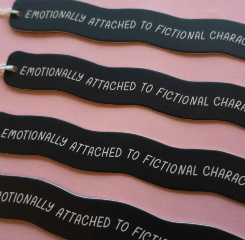 Emotionally Attached To Fictional Characters Bookmark Pink & Black