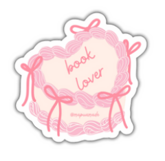 Book Lover Vintage Cake Sticker