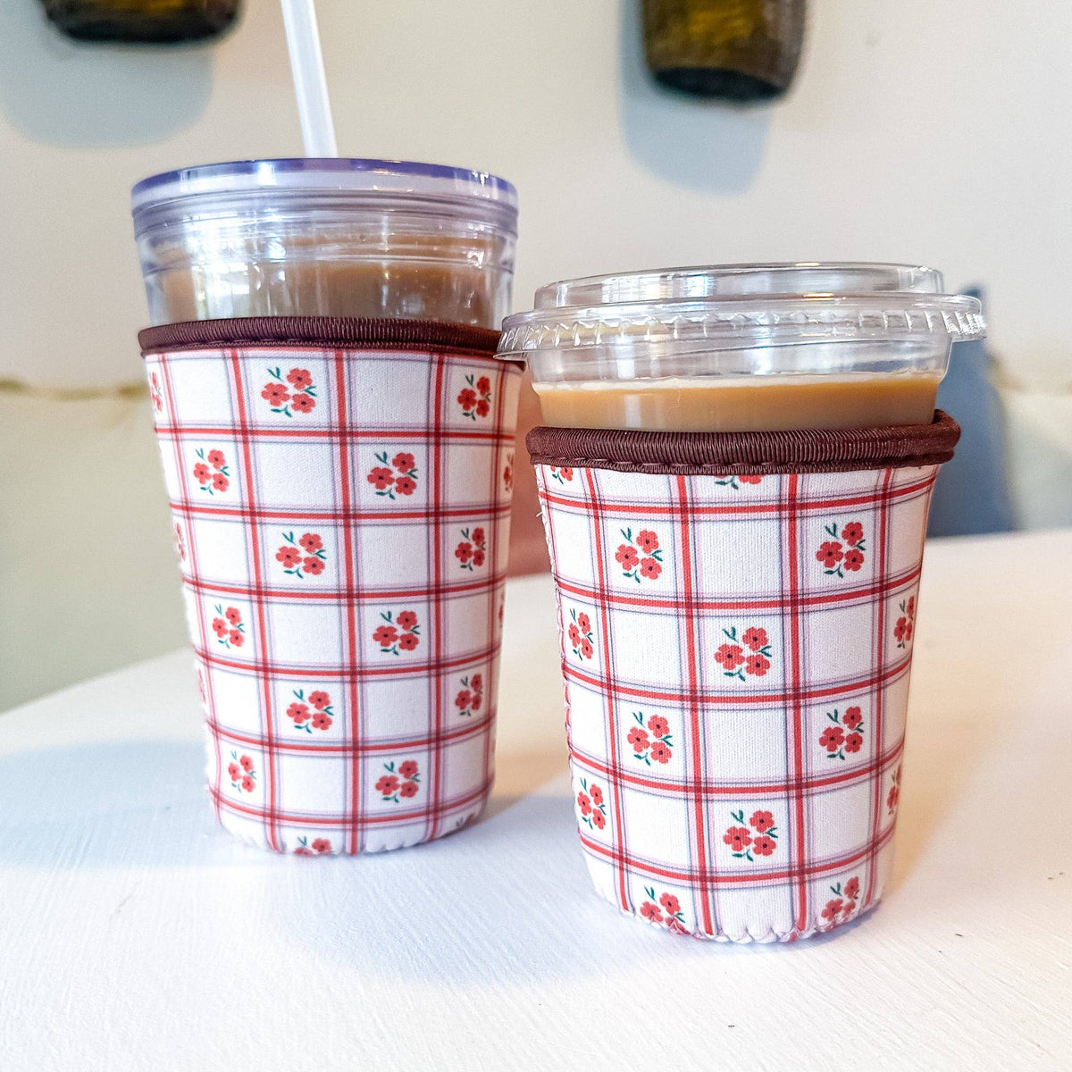 Marigold Plaid | Reusable Coffee Sleeve: Small (16-20oz)