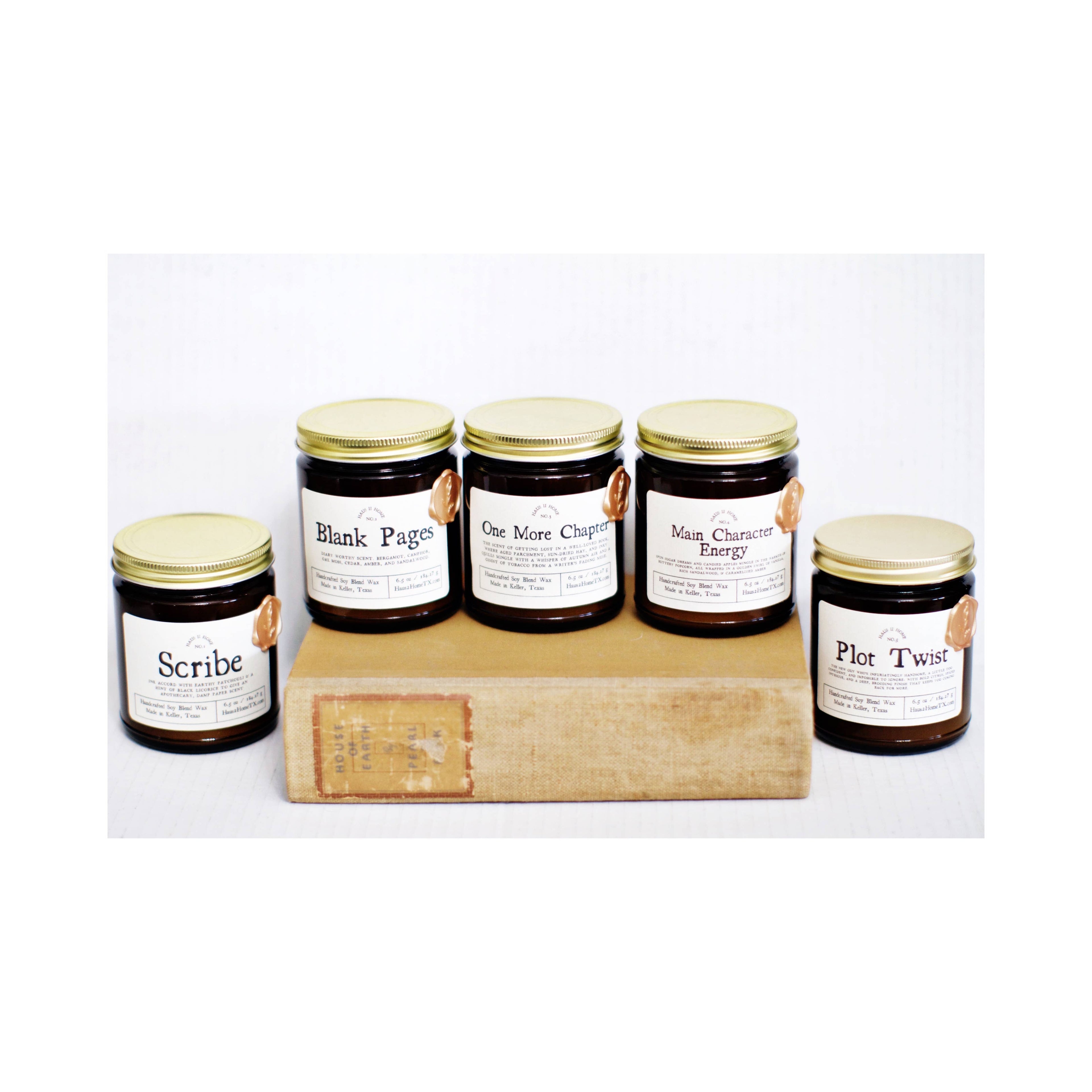 Hand-Poured Candle - Plot Twist - 6.5 oz Amber Jar: 9 oz Amber Jar