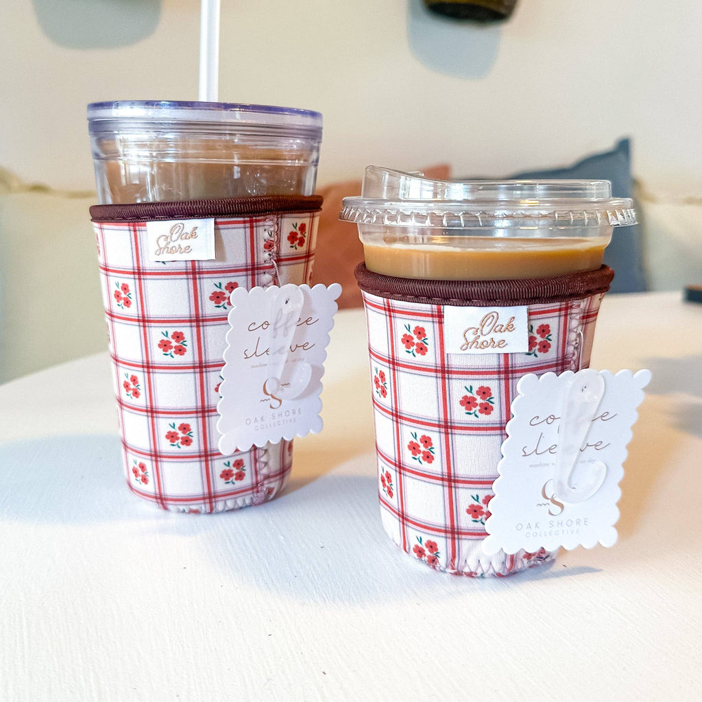 Marigold Plaid | Reusable Coffee Sleeve: Small (16-20oz)