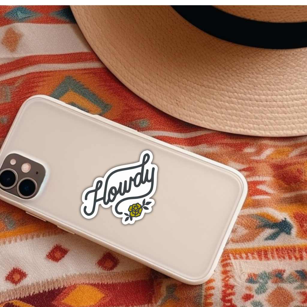 Howdy Yellow Rose Sticker