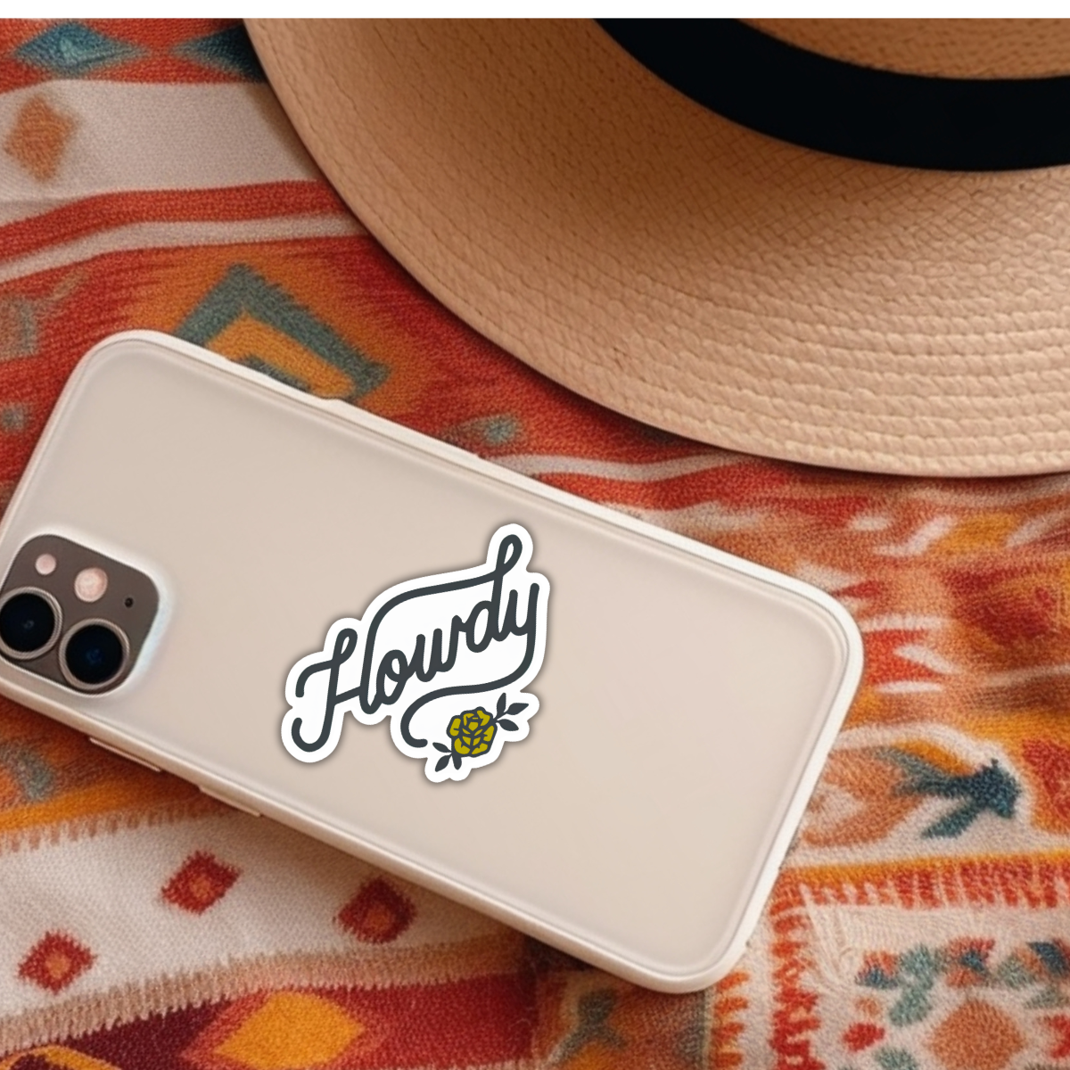 Howdy Yellow Rose Sticker
