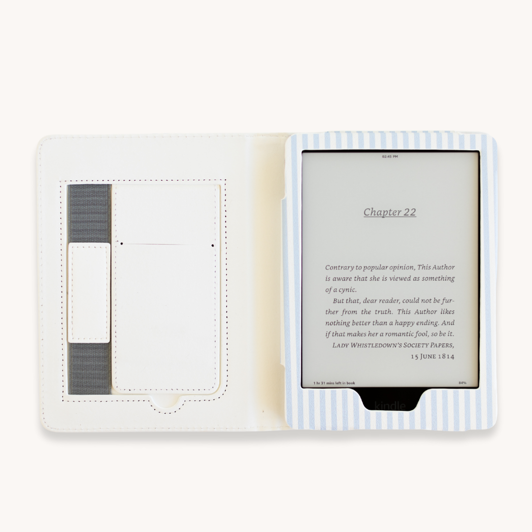Blue Stripes Kindle Case | Bookish & Reading: Kindle Paperwhite (12th Generation)