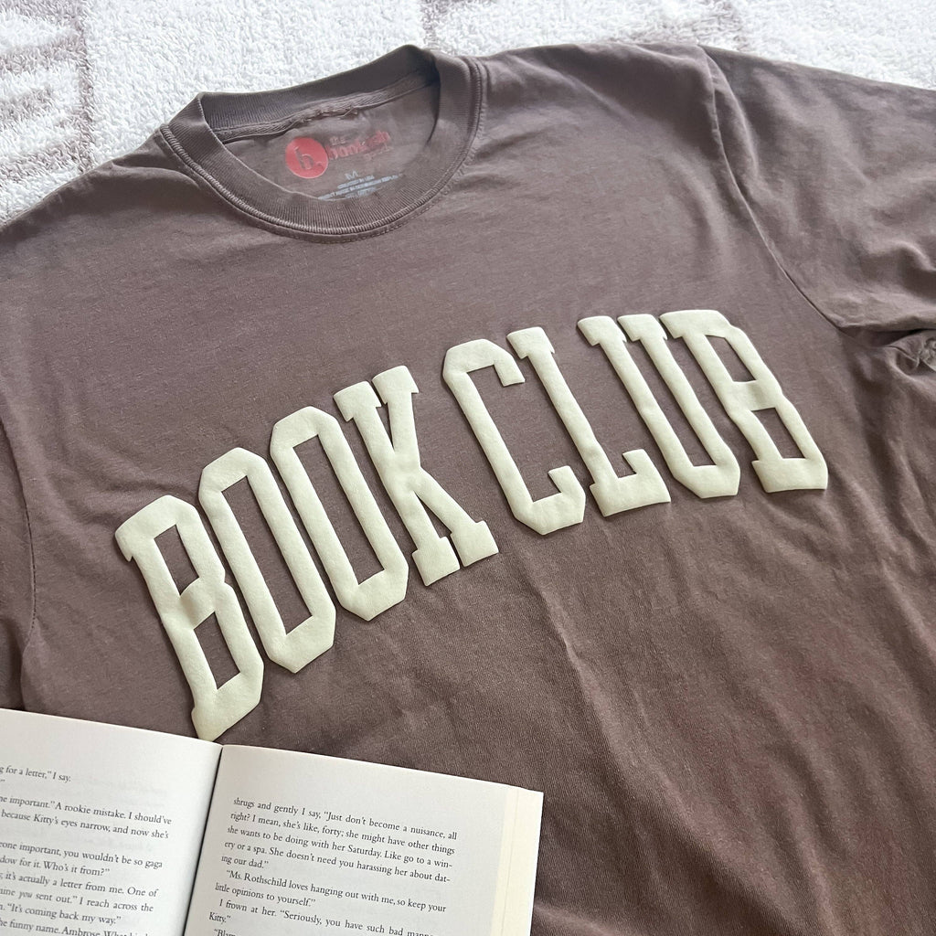 Book Club Tee: Ivory/Blue / XL