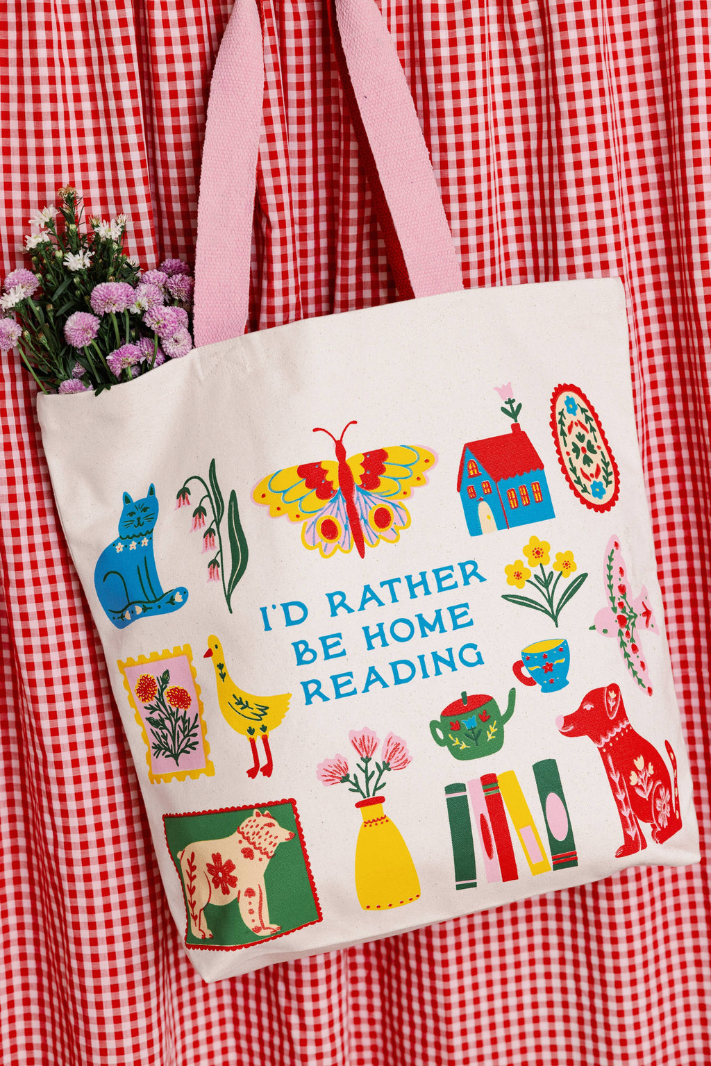 Canvas Tote, I'd Rather Be Home Reading