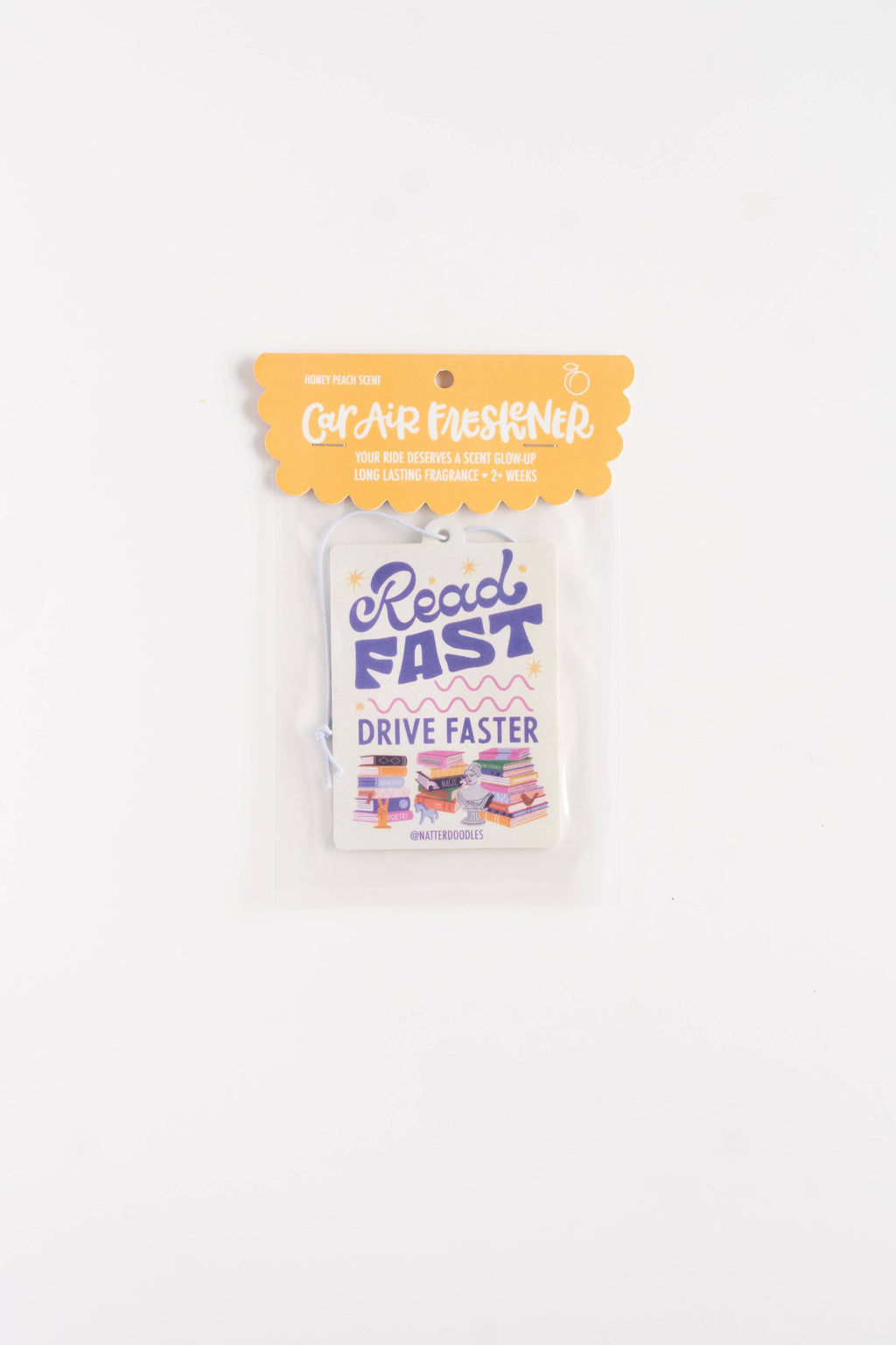 Read Fast Drive Faster – Honey Peach Book Car Air Freshener