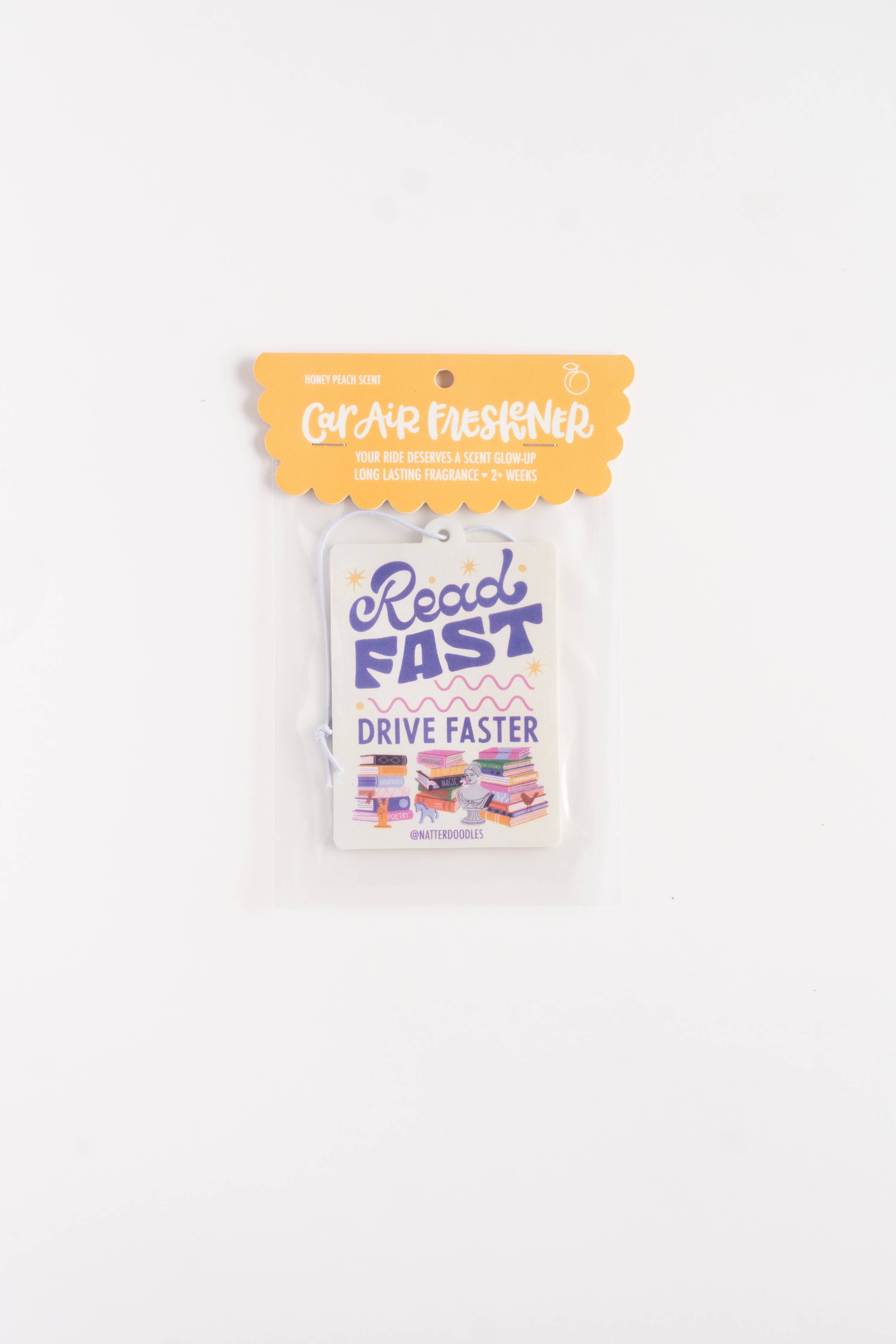 Read Fast Drive Faster – Honey Peach Book Car Air Freshener